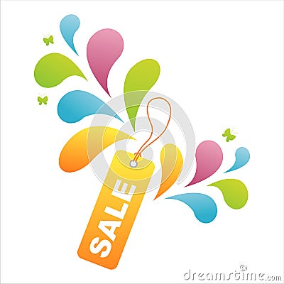Colorful sale tag background Vector Illustration