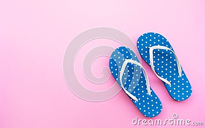 Colorful sandals on color space background Stock Photo