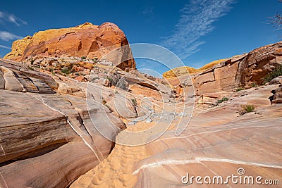 Colorful sandstone canyon in valley of fire Stock Photo