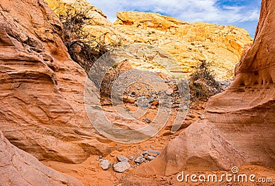 Colorful Sandstone Rock Formations on The Prospect Trail, Valley Of Fire State Park Stock Photo