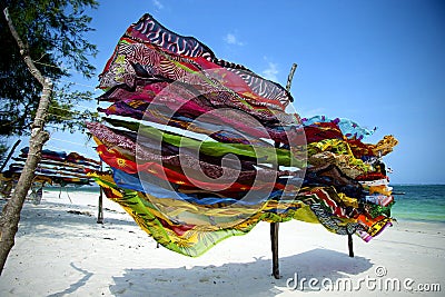 Colorful scarves in Kenya Stock Photo