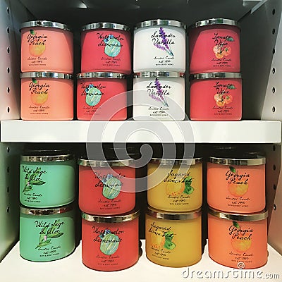 Colorful Scented Candles Editorial Stock Photo