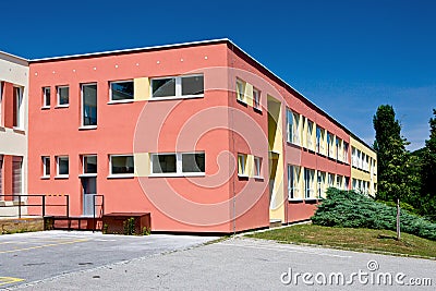 Colorful school building Stock Photo