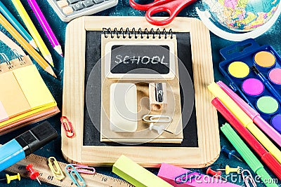 Colorful school supplies. Back to school Stock Photo