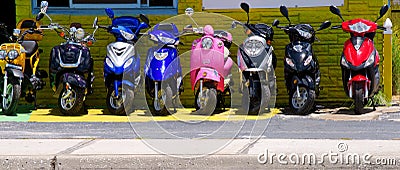 Colorful scooters Stock Photo