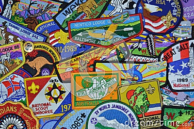 Colorful Scout Badges Editorial Stock Photo