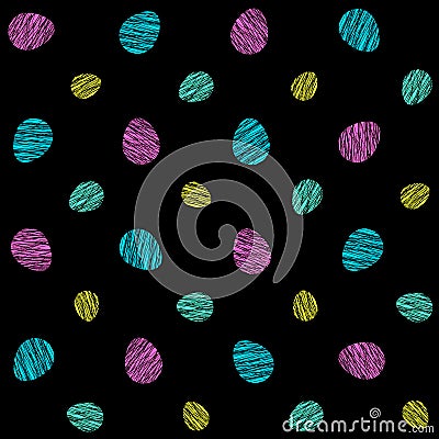 Colorful scratched eggs testure. Seamless pattern. Vector Illustration