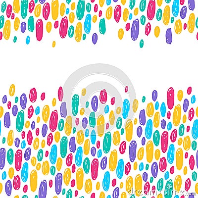 Colorful scribble doodle dots background. Vector Illustration