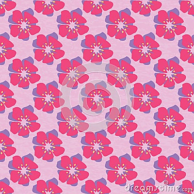 Colorful seamless flower background. Vector Illustration