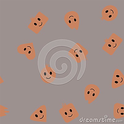 Colorful seamless happy emoji pattern in vintage style Vector Illustration