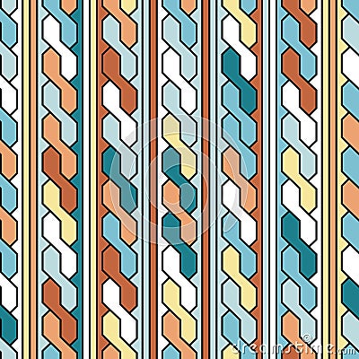Colorful seamless pattern. An abstract composition of arbitrary parallel elements Vector Illustration