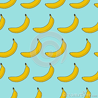 Colorful seamless pattern of bananas. Vector Illustration