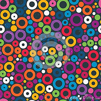 Colorful seamless pattern with circles. Vector Illustration