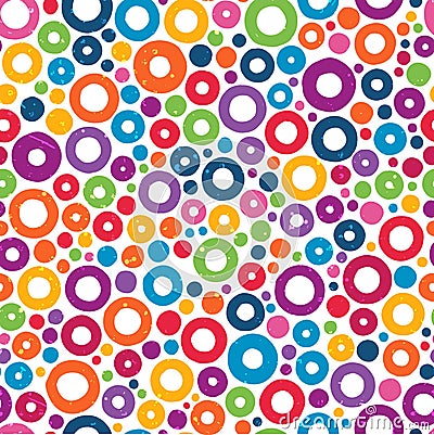 Colorful seamless pattern with hand drawn circles. Vector Illustration
