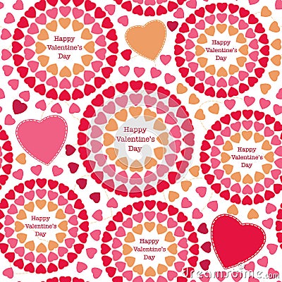 Colorful seamless pattern with hearts, Happy Valentine's day Vector Illustration