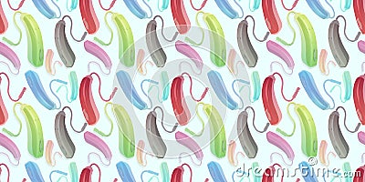 Colorful seamless pattern of modern hearing aids Stock Photo