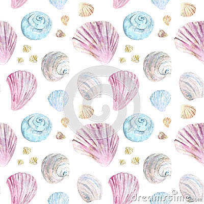 Colorful seamless shell pattern Stock Photo