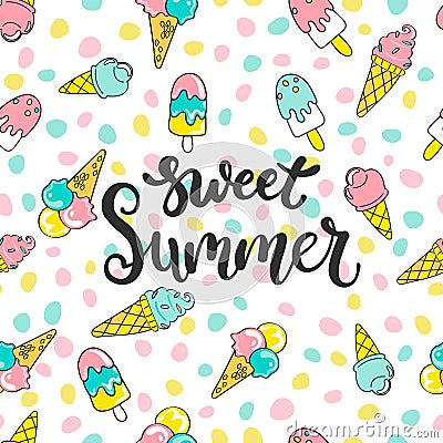 Sweet summer pattern. Vector Illustration