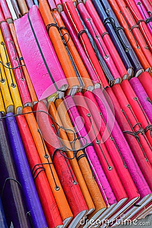 Colorful Second Hand book cover for sale Stock Photo