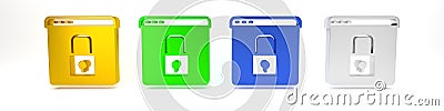Colorful Secure your site with HTTPS, SSL icon isolated on white background. Internet communication protocol. Minimalism Cartoon Illustration