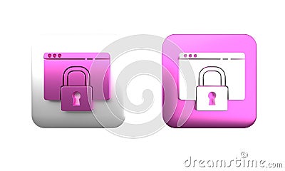 Colorful Secure your site with HTTPS, SSL icon isolated on white background. Internet communication protocol. Square Cartoon Illustration