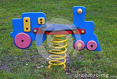 Colorful seesaw at a playground Stock Photo