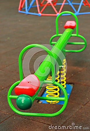 Colorful seesaw in park Stock Photo