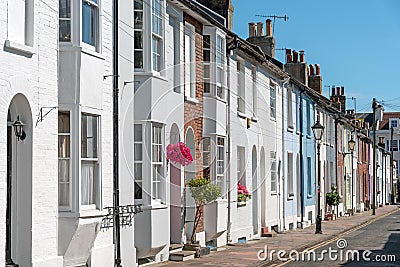 Colorful serial houses in Brighton Stock Photo