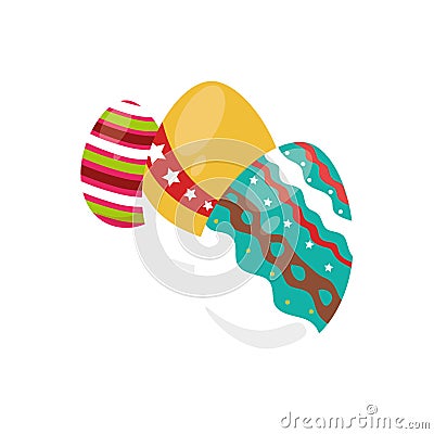 Colorful set collection easter eggs icon design Vector Illustration