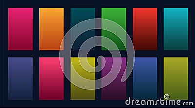 Colorful set of gradients design Vector Illustration