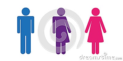 Colorful set of restroom icons including gender neutral icon pictogram Vector Illustration