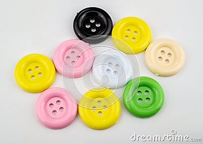 Colorful sewing buttons. Stock Photo