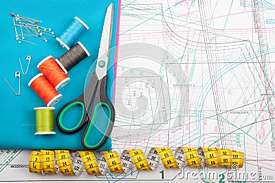 Colorful sewing concept Stock Photo