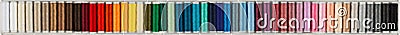 Colorful sewing cottons panorama Stock Photo