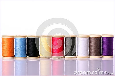Colorful Sewing Thread Stock Photo