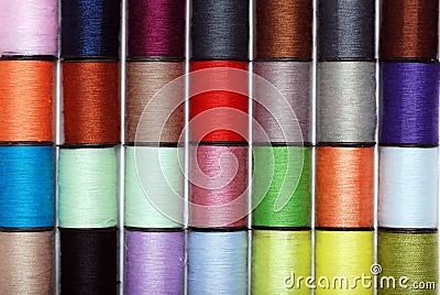 Colorful sewing thread Stock Photo