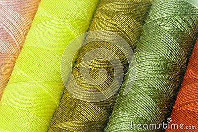 Colorful sewing threads Stock Photo