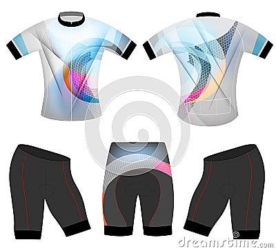 Colorful shape scene on sports t-shirt Vector Illustration