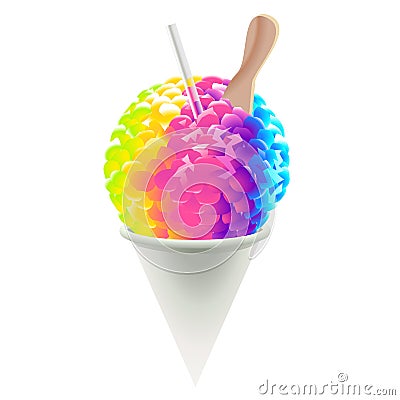 Colorful shaved ice illustration Cartoon Illustration