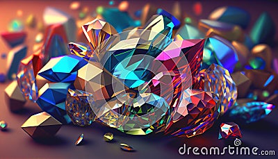 Colorful shining crystals jewels diamonds Stock Photo