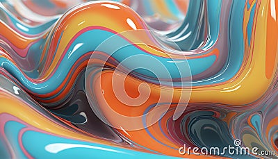 Colorful shiny liquid Cartoon Illustration