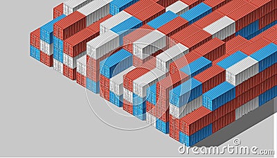 Shipping Cargo Containers for Logistics and Transportation Stock Photo