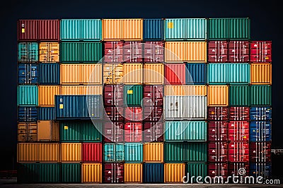 colorful shipping containers Stock Photo
