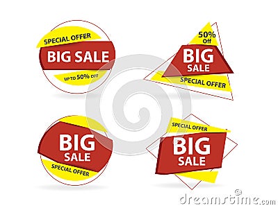 Colorful shopping sale banner template, discount sale banner collection Vector Illustration