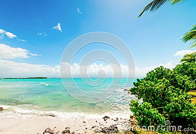 Colorful shore in Le Gosier in Guadeloupe Stock Photo