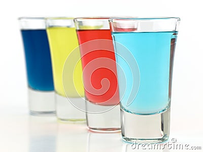Colorful Shot Glasses Stock Photo