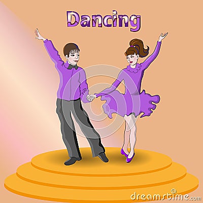 Colorful show with dancing children. Vector illustration Vector Illustration