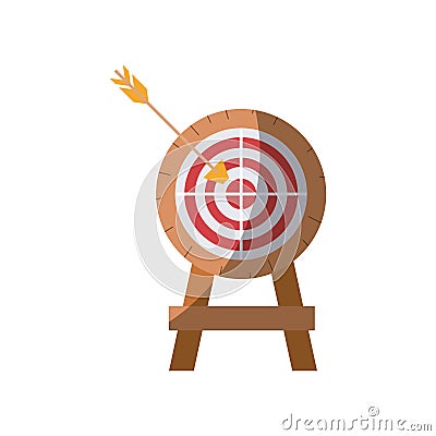 Colorful silhouette of arrow on target without contour and shading Vector Illustration