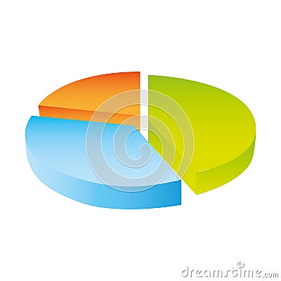 colorful silhouette circular statistics charts Cartoon Illustration