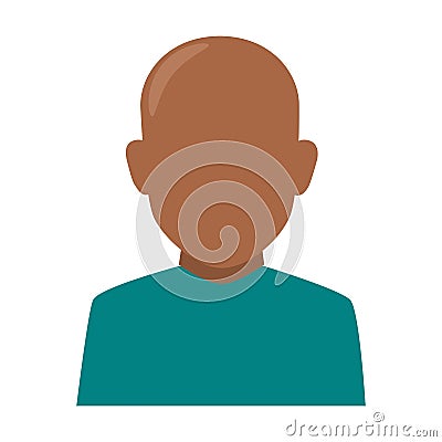 Colorful silhouette faceless half body brunette bald man Vector Illustration